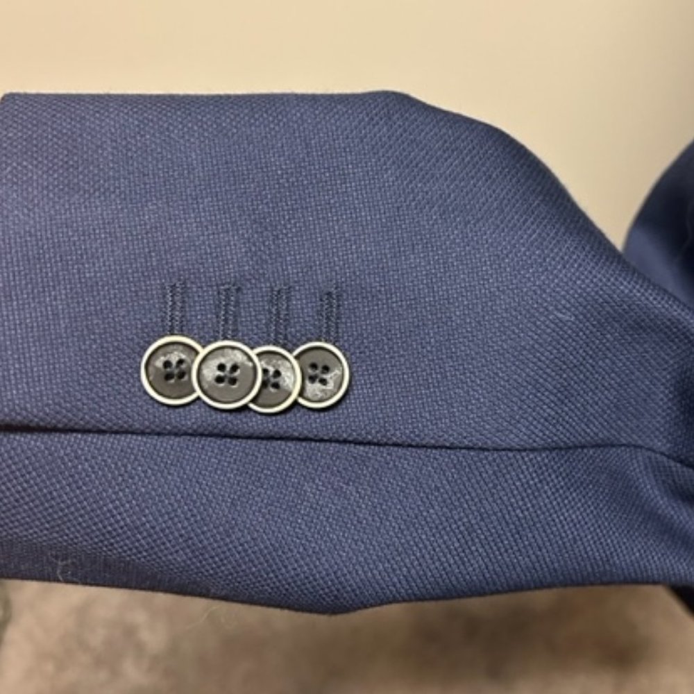 Mens 50R Slim Fit Joseph Abboud Navy Blazer Suit Jacket - Picture 9 of 9